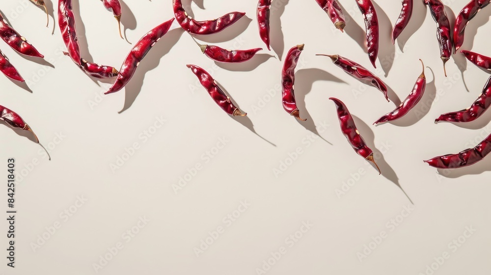 Obraz premium Red beans against a white backdrop