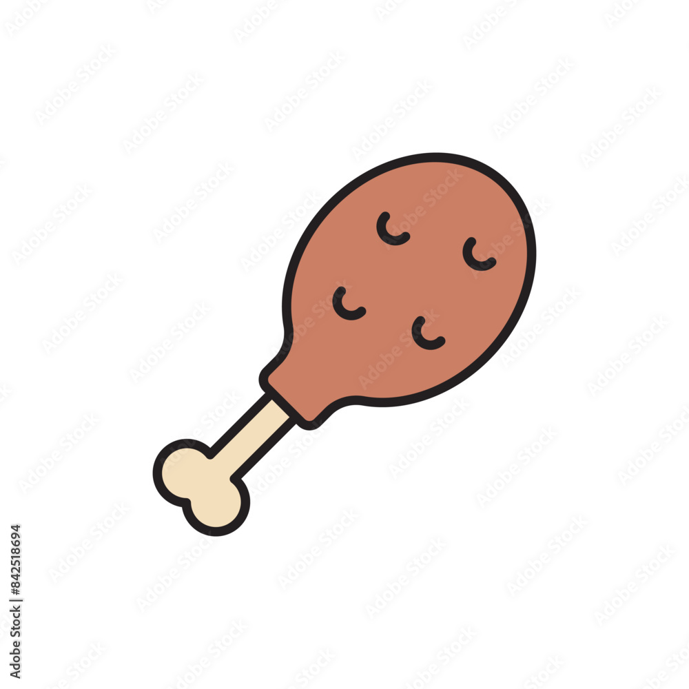 Fried Chicken icon design with white background stock illustration Fried Chicken icon design with white background stock illustration