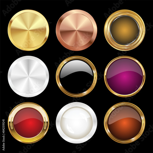 Luxury premium golden badges and labels vector illustration
