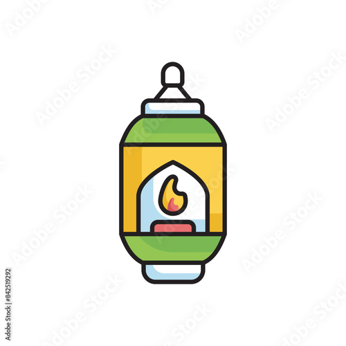 Lantern icon design with white background stock illustration photo