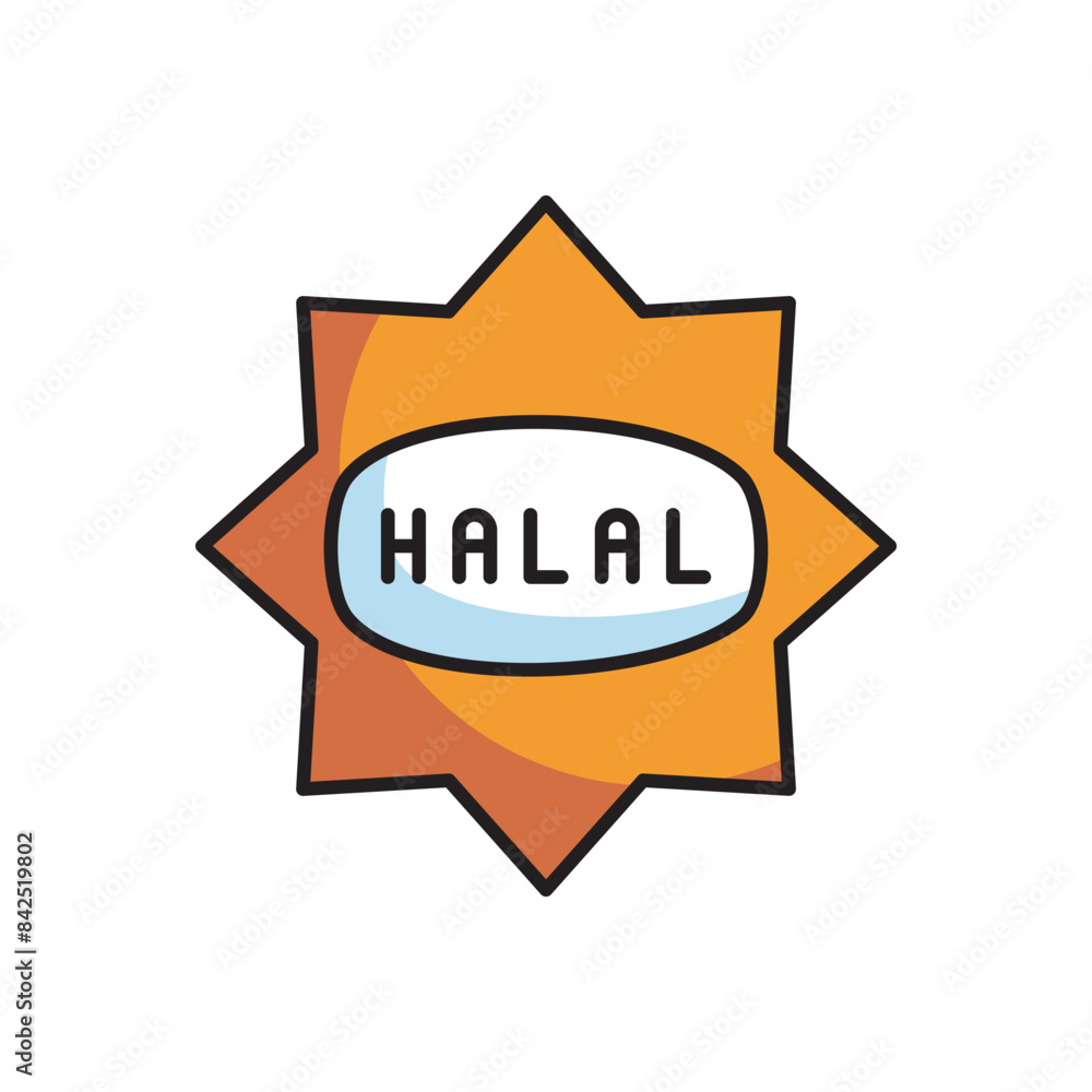 Obraz premium Helal icon design with white background stock illustration