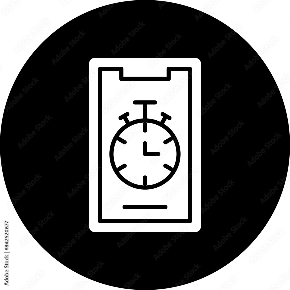 Vector Design Mobile Stopwatch Icon Style