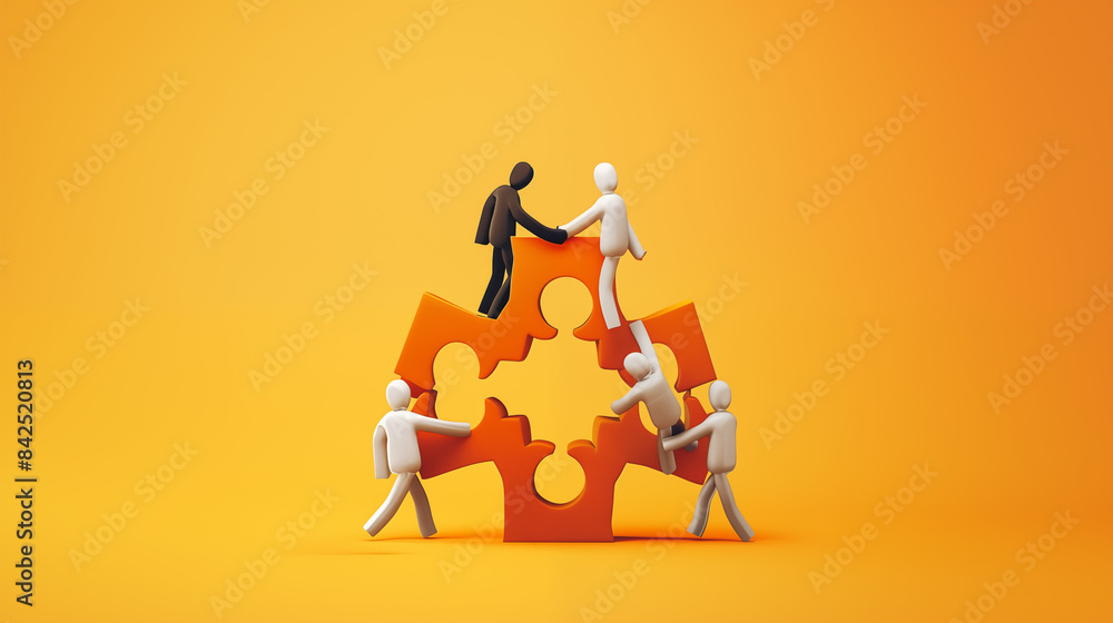 Fototapeta premium Collaborative Synergy: A Conceptual Image Symbolizing Teamwork and Unity
