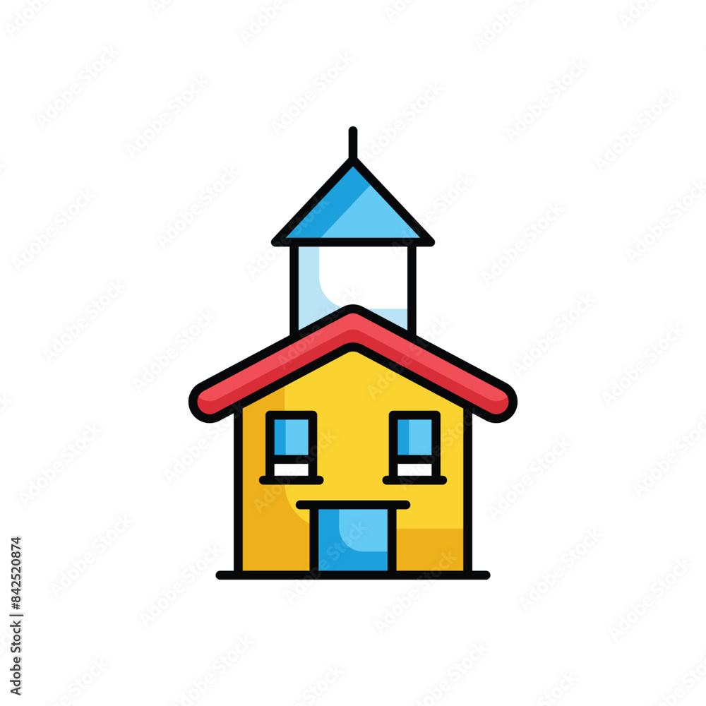 Church icon design with white background stock illustration Church icon design with white background stock illustration