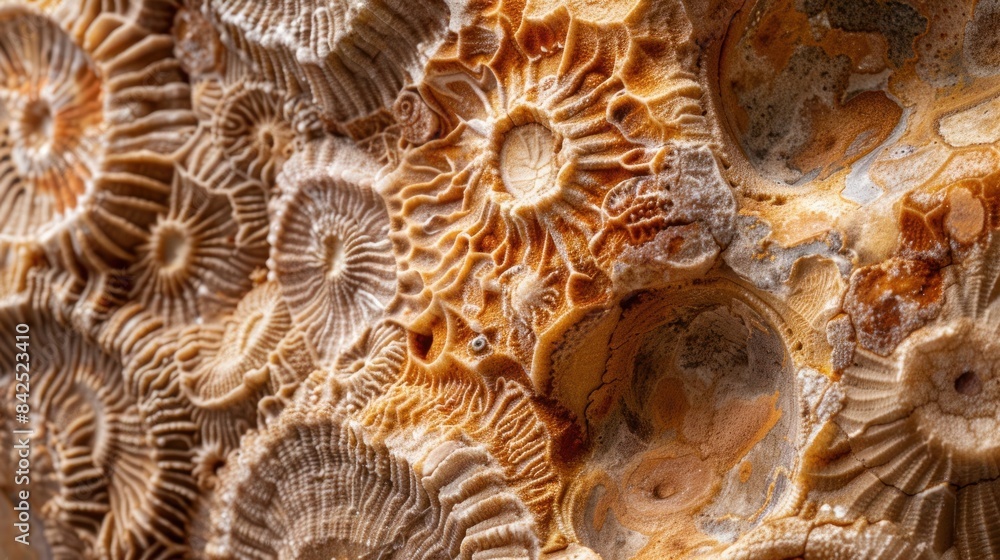 Stunning close-up of intricate fossilized coral texture showcasing natural patterns and rich earthy tones, perfect for nature-themed projects. Stunning close-up of intricate fossilized coral texture showcasing natural patterns and rich earthy tones, perfect for nature-themed projects.