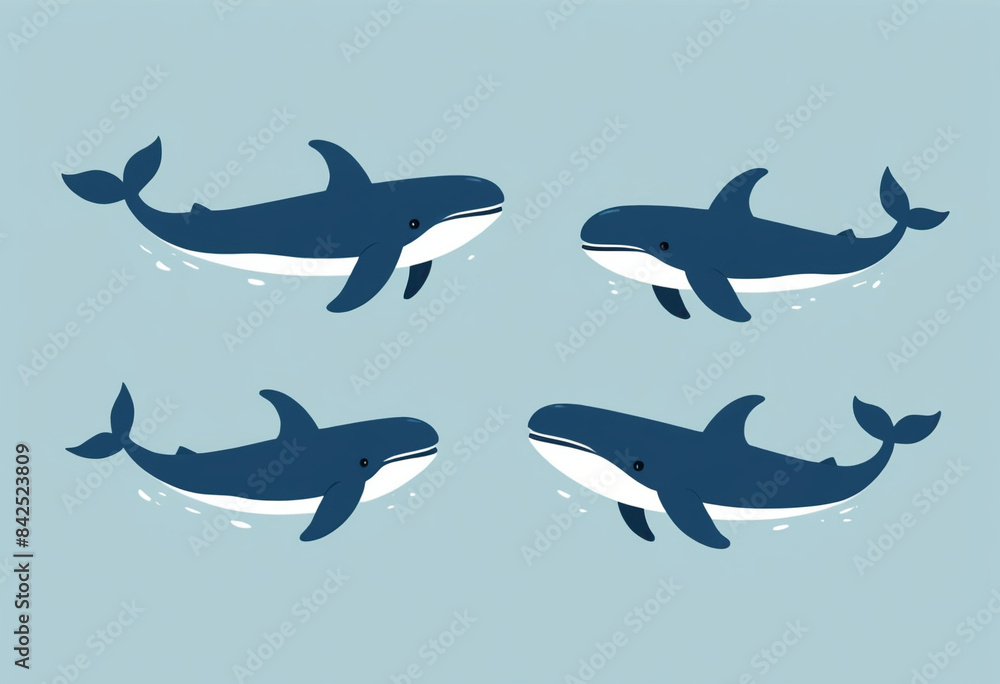 Art, vector illustrations, minimalism, cute Whales Art, vector illustrations, minimalism, cute Whales