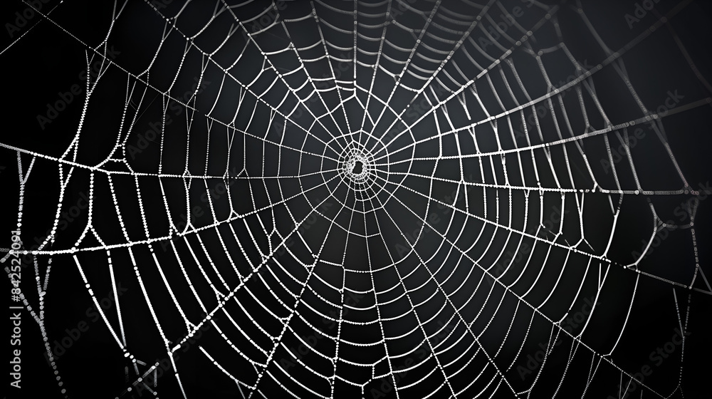 Obraz premium spider web with dew drops