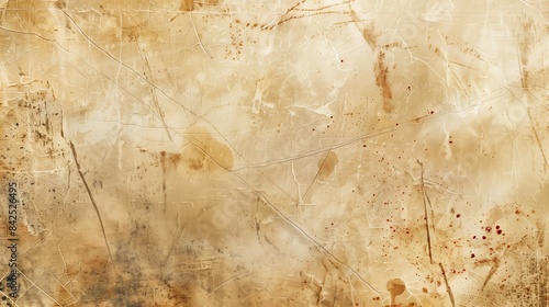 A vintage brown paper texture with intricate distressed lines and stains.