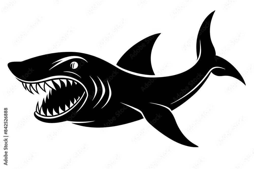 goblin shark silhouette vector illustration goblin shark silhouette vector illustration