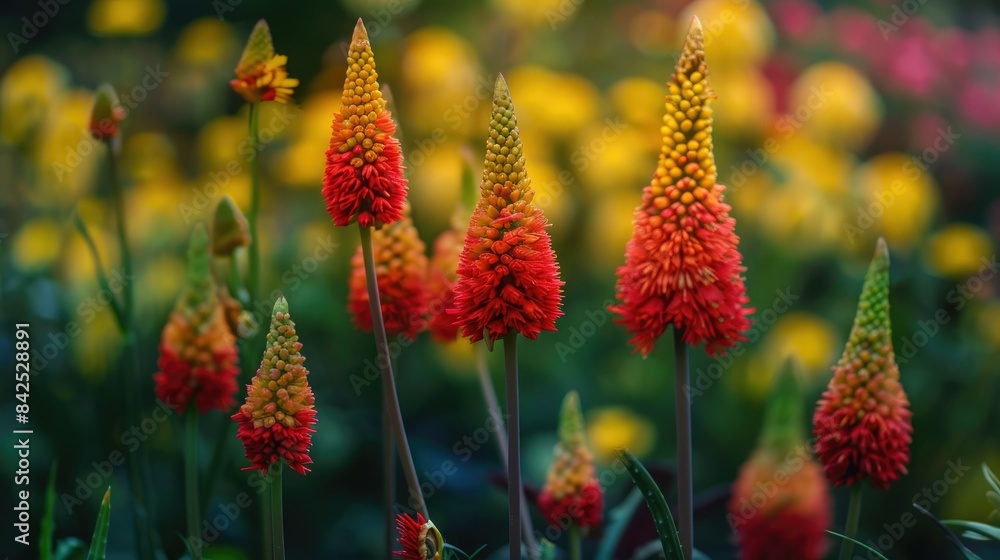 Kniphofia bloom in a garden AI generated Kniphofia bloom in a garden AI generated