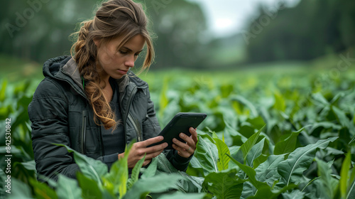 Crop Curator: Researcher Collects Specimens for Agricultural Advancement,generated by IA