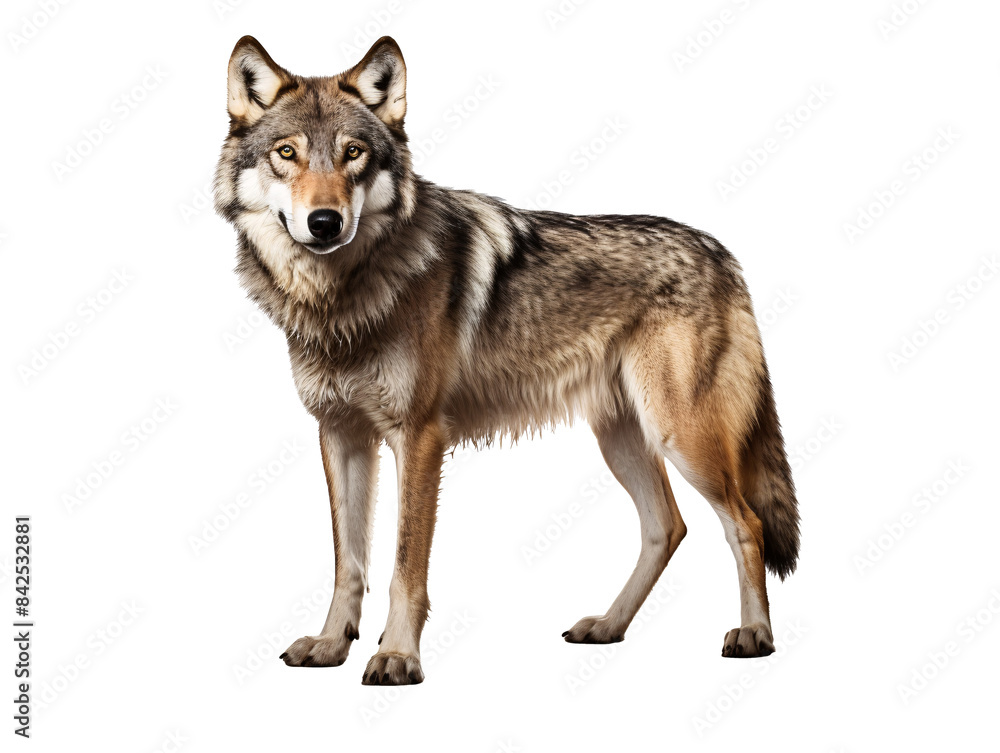a wolf standing on a white background a wolf standing on a white background