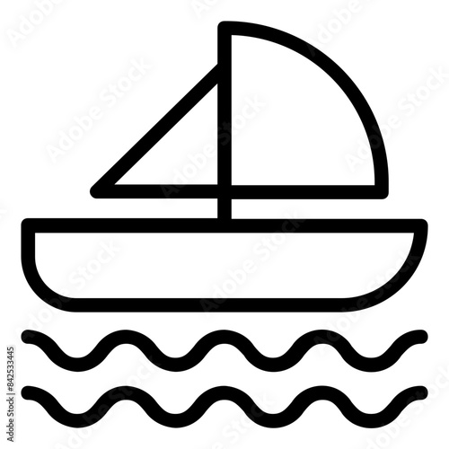 Yachting icon in line style