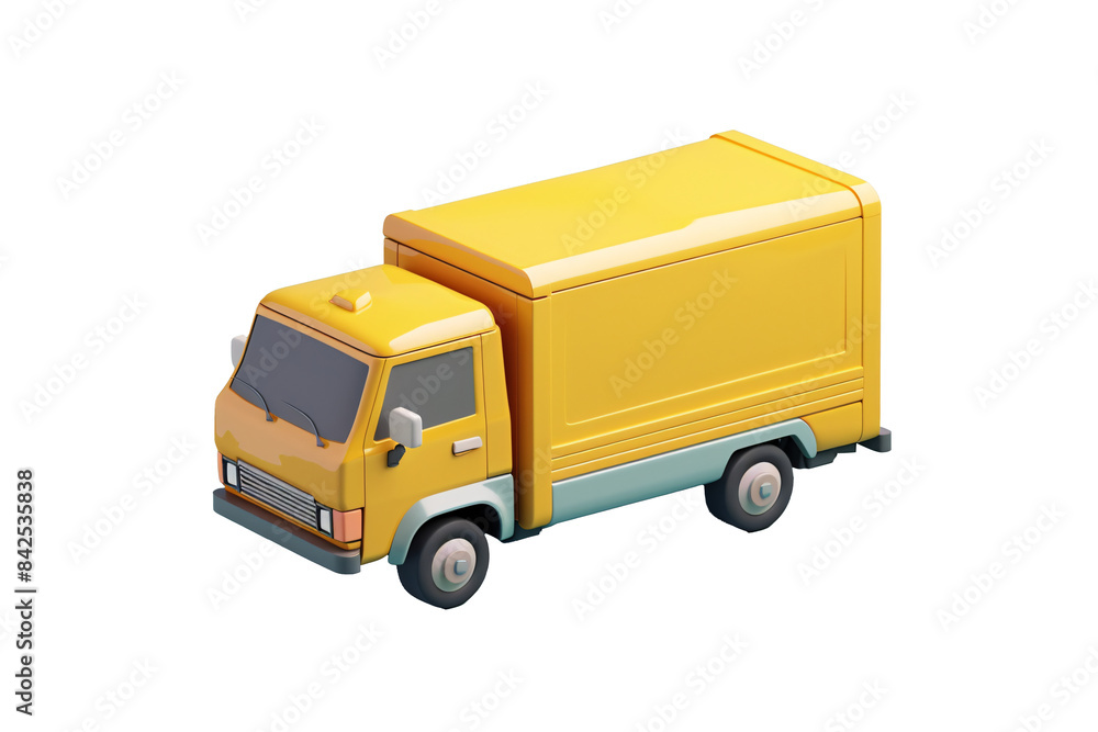 a yellow truck on a blue background a yellow truck on a blue background