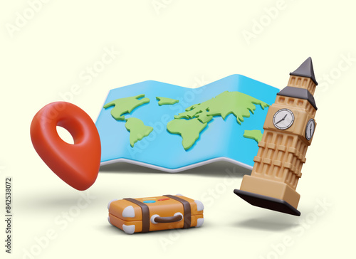 Commercial poster for travel website, app, flyer. Modern tourism concept