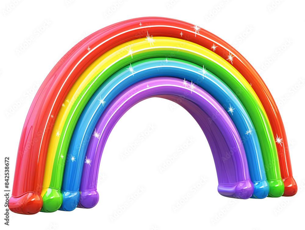 Fototapeta premium a rainbow shaped balloon with sparkles