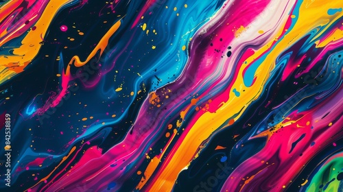 Abstract Art with Vivid Colors, Perfect for Modern Interiors or Graphic Design Projects