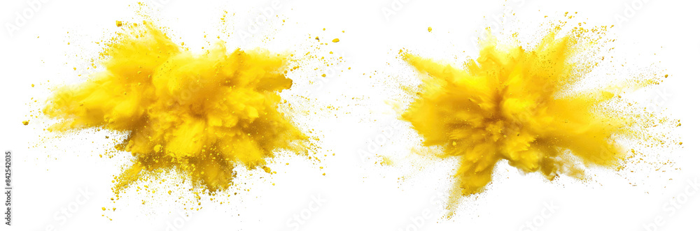 yellow powder pulver explosion isolated on white or transparent png yellow powder pulver explosion isolated on white or transparent png