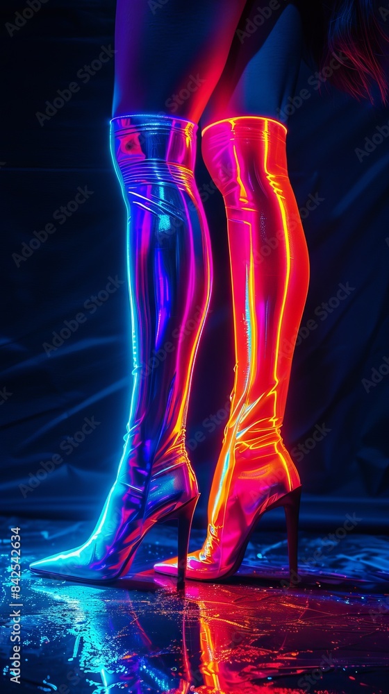 Neon Skyline Nights Ankle Boots main image 0