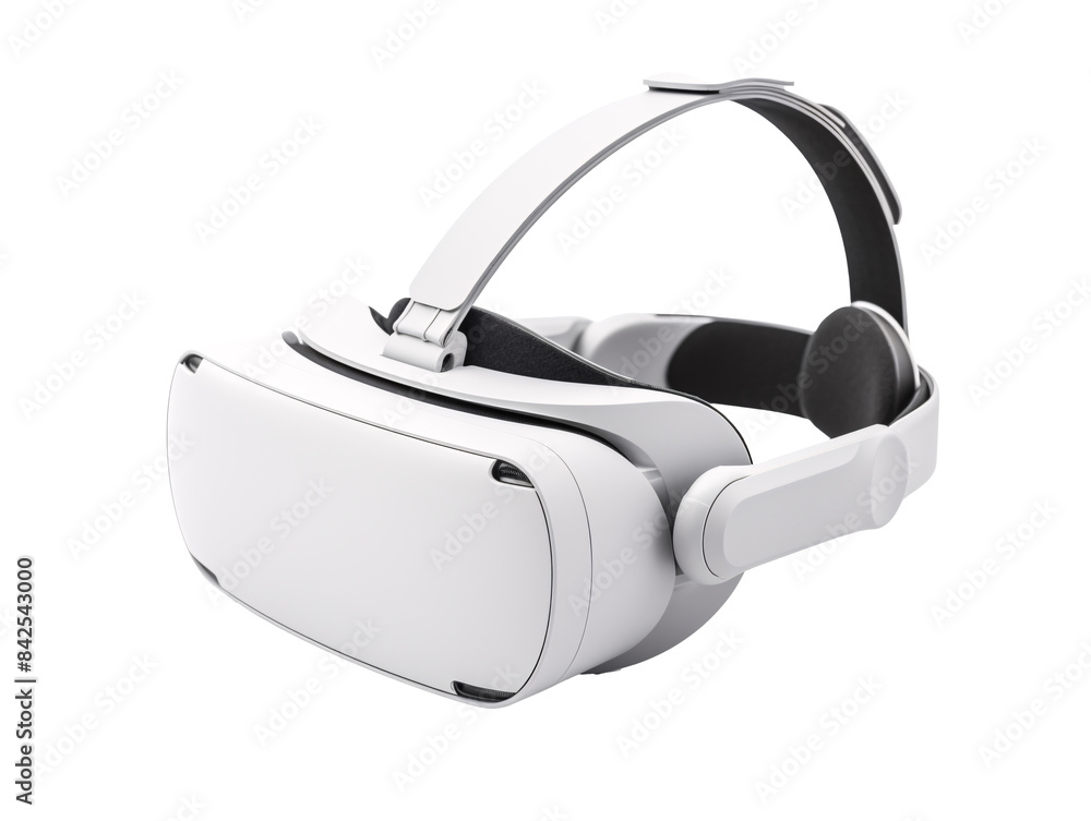 a white headset with a black strap a white headset with a black strap
