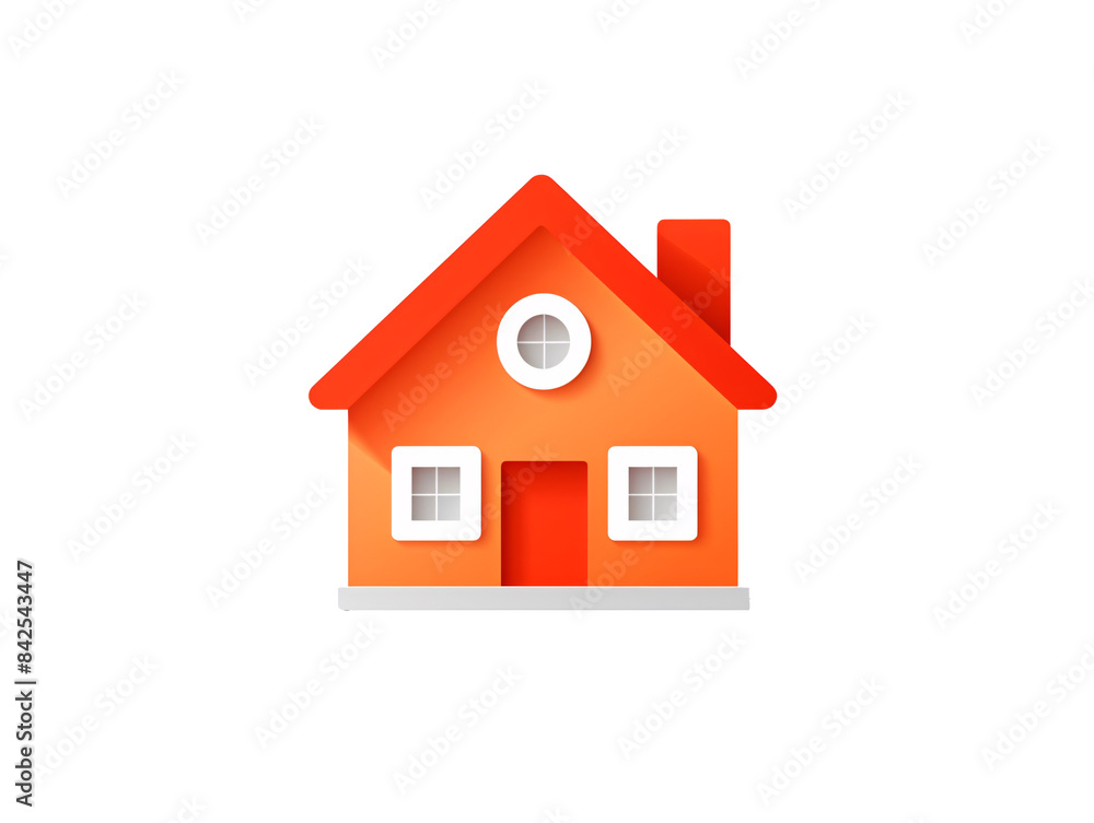 a small orange house with white trim a small orange house with white trim