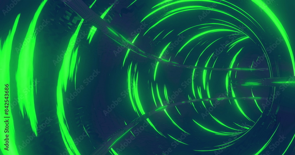 Naklejka premium Image of good vibes only text over rhombuses against connected dots and circular tunnel