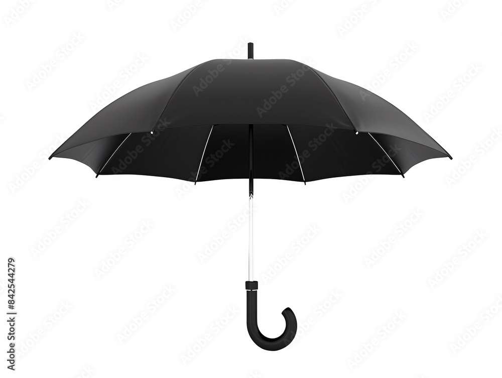 a black umbrella with a curved handle a black umbrella with a curved handle