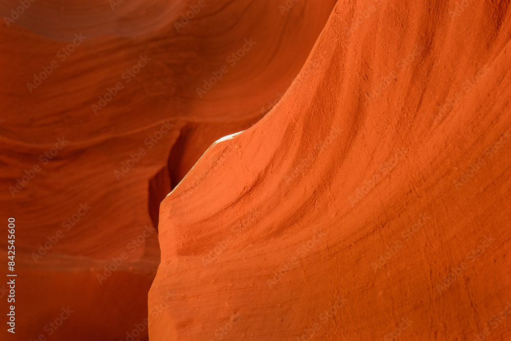 Sunlight shining on top of the rock. Antelope Canyon. Arizona. Vertical format. Sunlight shining on top of the rock. Antelope Canyon. Arizona. Vertical format.