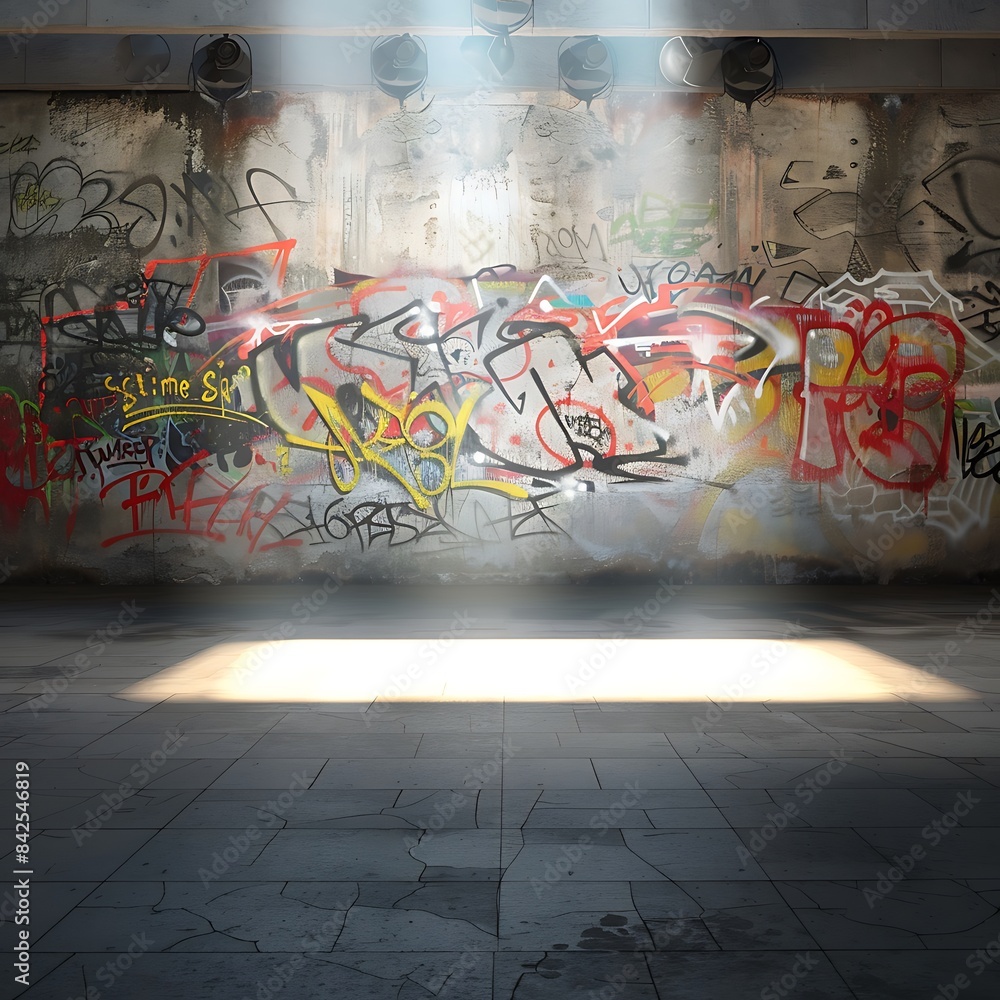 background with colorful graffiti and bold patterns with spotlight background with colorful graffiti and bold patterns with spotlight