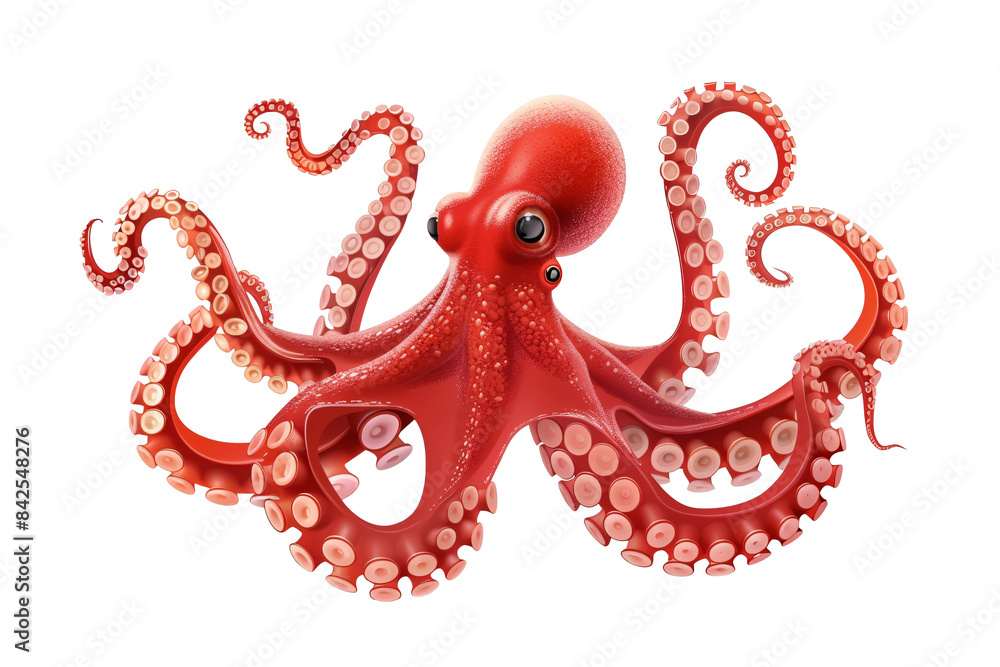 Obraz premium a red octopus with white spots