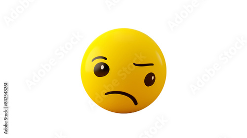 a yellow ball with a sad face
