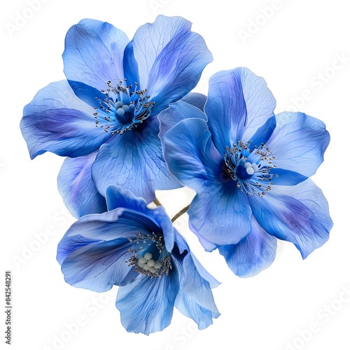 Blue Flowers Images on the white background 
