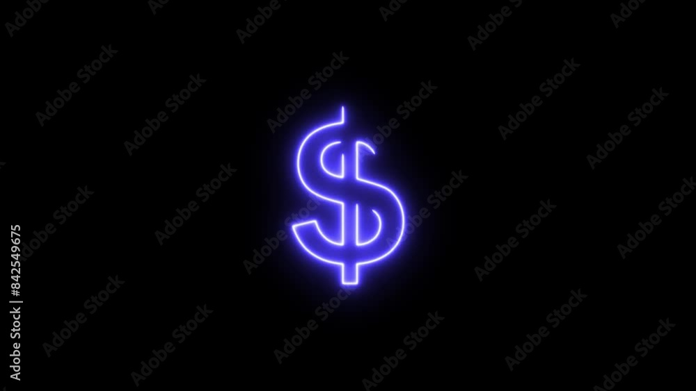 dollar icon Glitch Modern Animation On Black Background. dollar icon Glitch Modern Animation On Black Background.