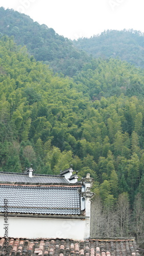 Wallpaper Mural The beautiful traditional Chinese village view with the classical architecture and the narrow lane as background Torontodigital.ca
