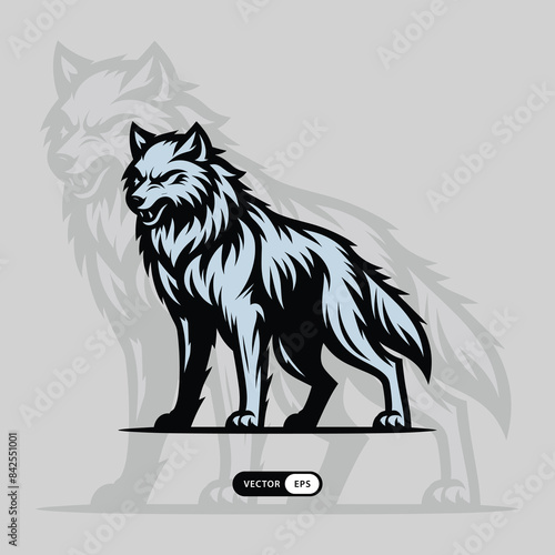 Wolf Silhouette Mascot Logo Vector