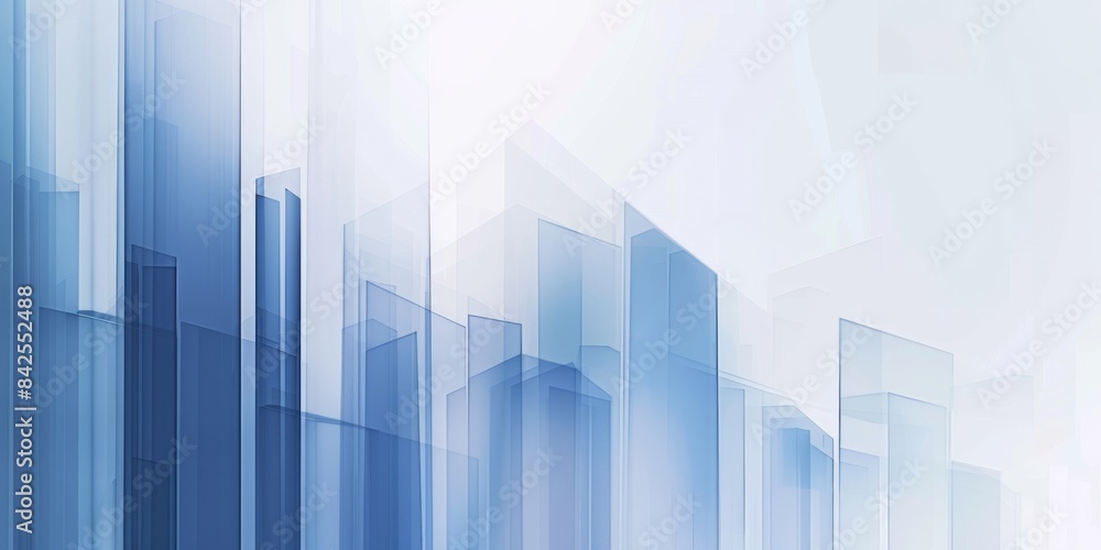 The image displays a modern abstract background with blue geometric shapes resembling skyscrapers The image displays a modern abstract background with blue geometric shapes resembling skyscrapers
