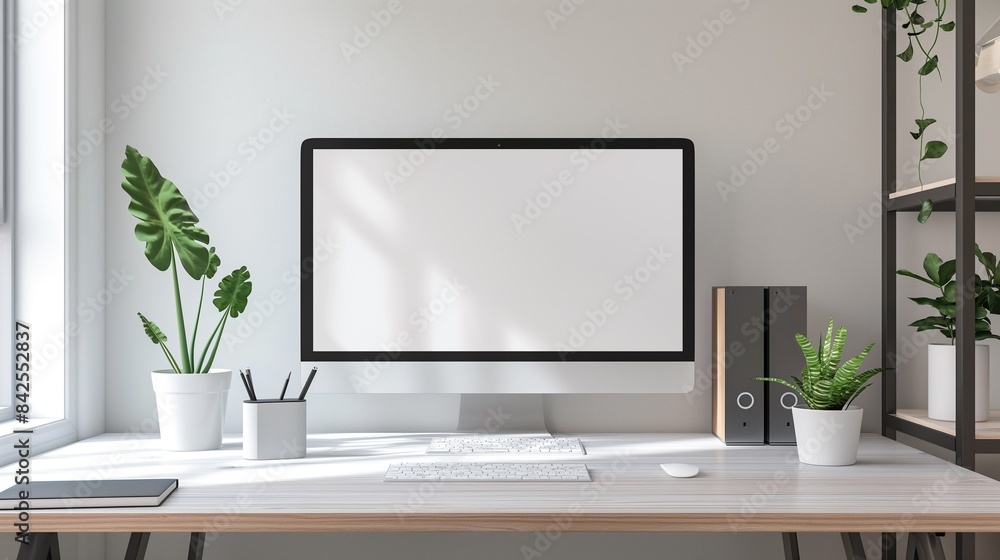 A Desktop Computer On A Desk.