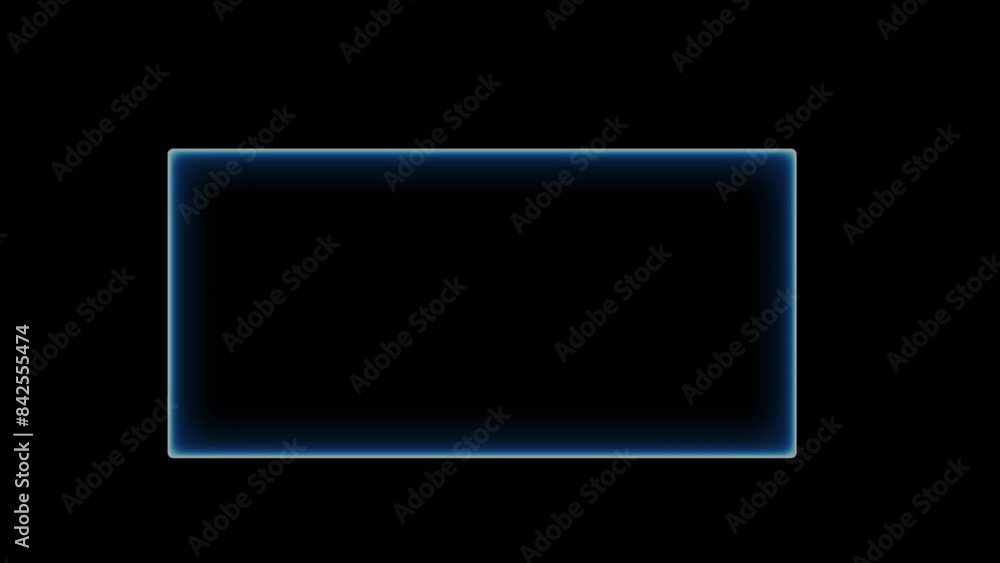 Abstract neon reflection rectangle border frame animation on black background. Abstract neon reflection rectangle border frame animation on black background.