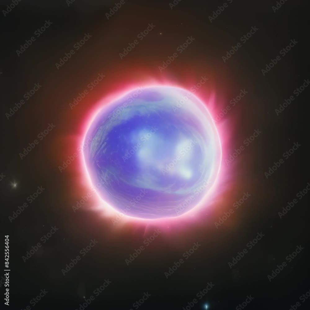 Animación de rotación de astro de estrella enana brillando con poderosa energía en el espacio Animación de rotación de astro de estrella enana brillando con poderosa energía en el espacio