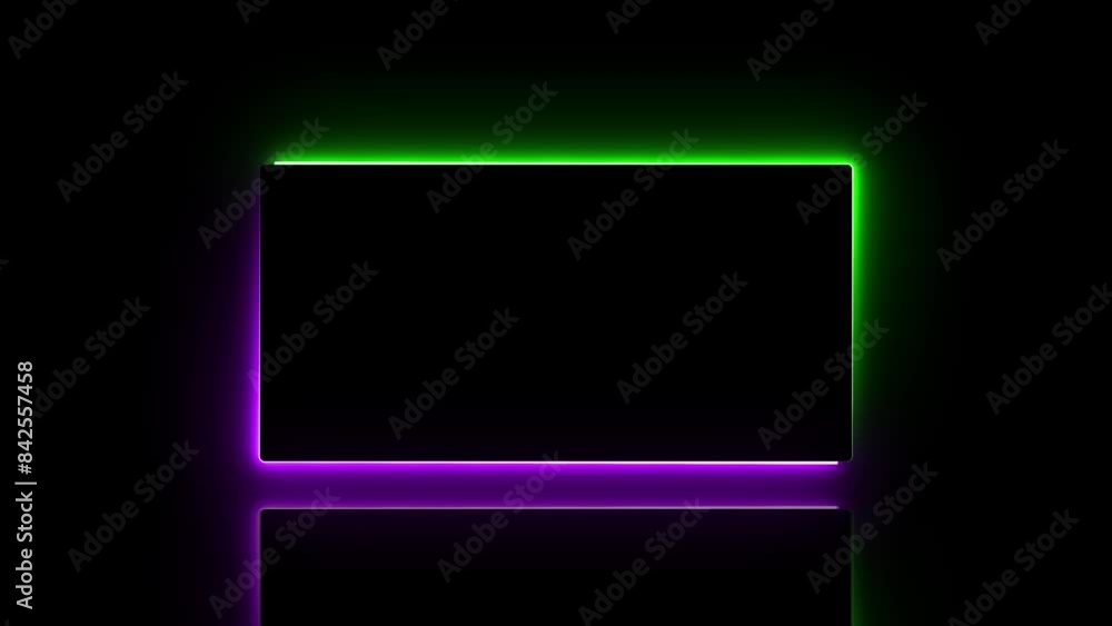 Neon effect rectangle frame Loop background animation. Neon effect rectangle frame Loop background animation.