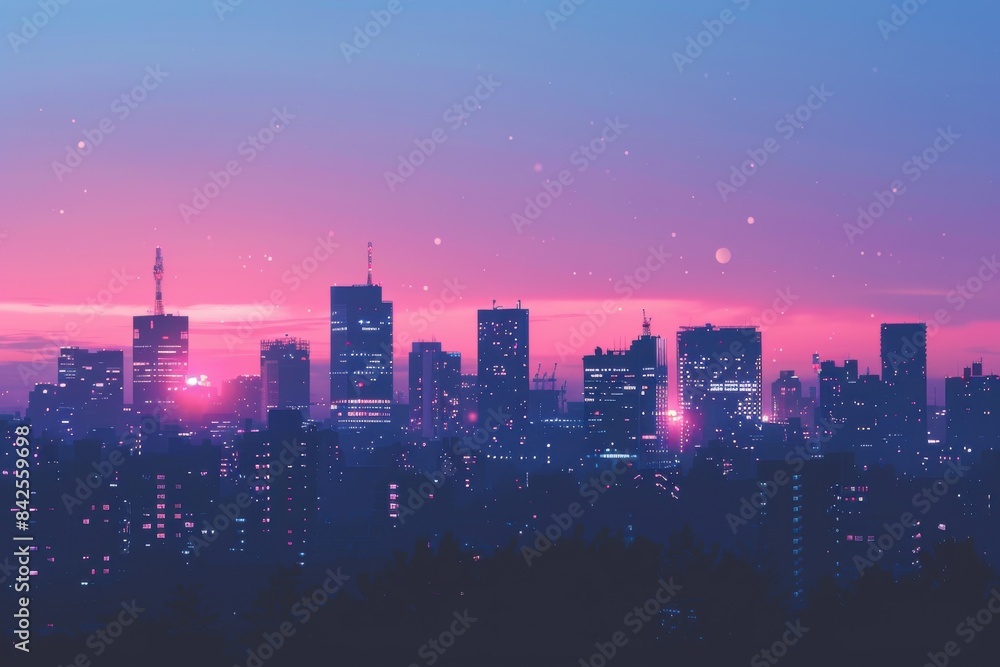 city skyline at night city skyline at night
