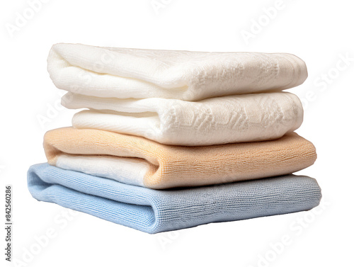 a stack of towels on a white background