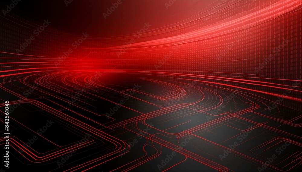 Fototapeta premium Technology background, black and red , gradient