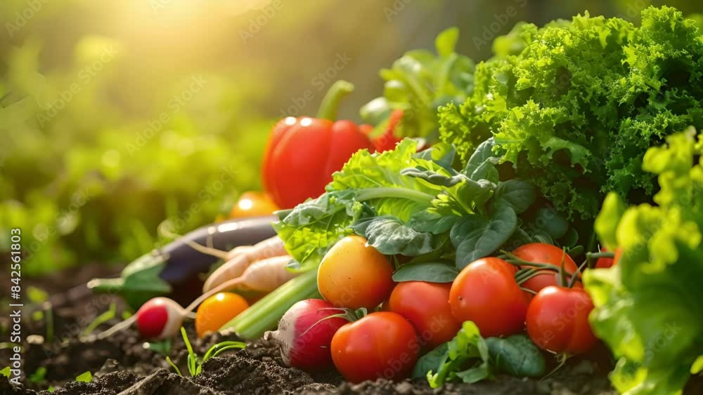 fresh vegetables in the garden background video fresh vegetables in the garden background video