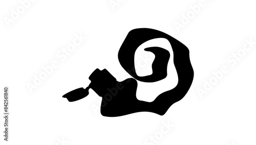 used toothpaste tube, black isolated silhouette