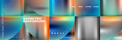 Circle triangle geometric web site page template. Vector Illustration For Wallpaper, Banner, Background, Card, Book Illustration, landing page