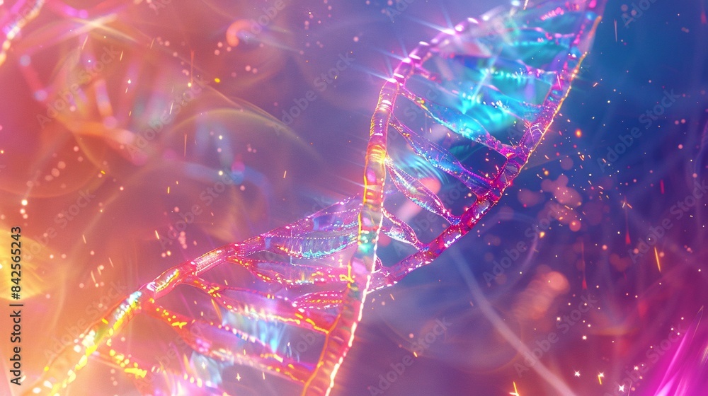 Abstract DNA Structure with Glowing Lights and Bokeh Abstract DNA Structure with Glowing Lights and Bokeh