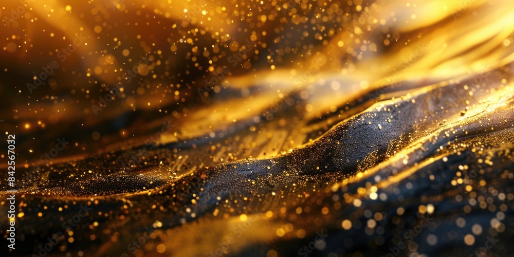 Gold and Black Background Close-Up Gold and Black Background Close-Up