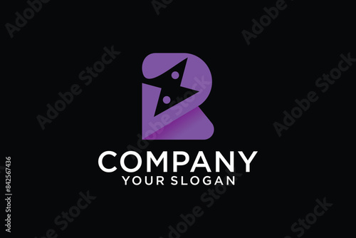 Electric Logo Initial Letter R. Electric Logo, abstract letter R and lightning combination, lightning design logo template element, vector illustration
