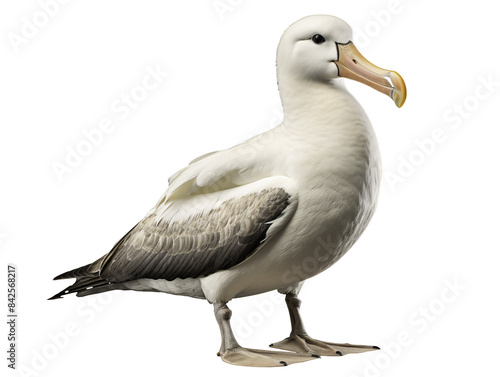 a white bird with a yellow beak